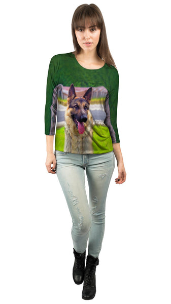 Sitting Proud German Sheperd&nbsp;Womens 3/4 Sleeve