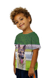 Kids Sitting Proud German Sheperd