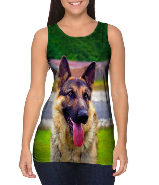 Sitting Proud German Sheperd Womens Tank Top