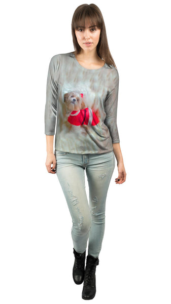 Christmas Shihtzu&nbsp;Womens 3/4 Sleeve