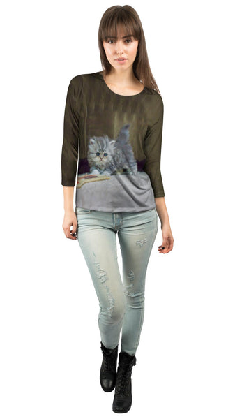 Small And Fuzzy Kitten&nbsp;Womens 3/4 Sleeve