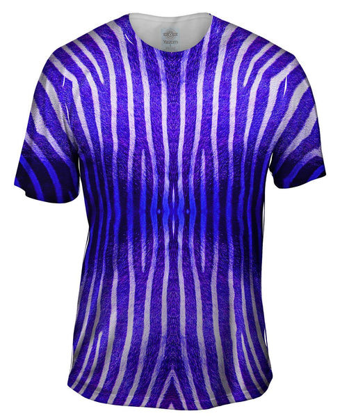 Blue Zebra Stripes Mens T-Shirt
