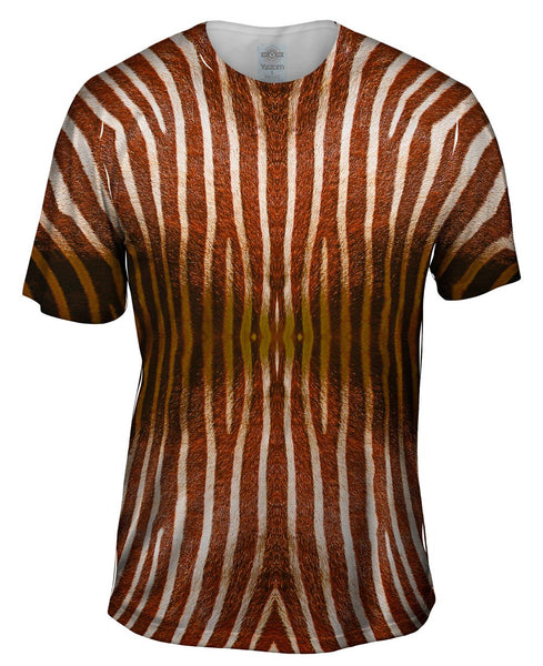 Brown Zebra Stripes Mens T-Shirt