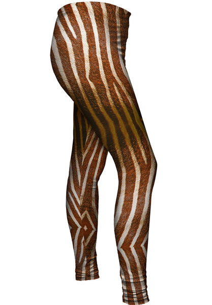 Brown Zebra Stripes Womens Leggings