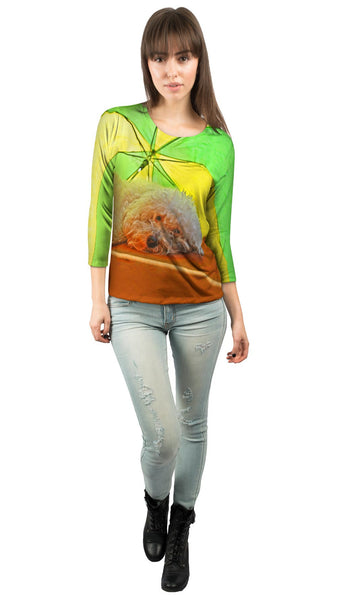 Beach Bum Poodle&nbsp;Womens 3/4 Sleeve