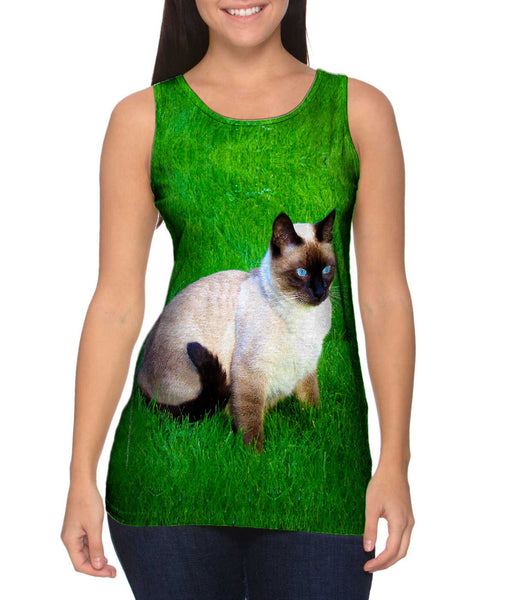 Tranquil Siamese Cat Womens Tank Top