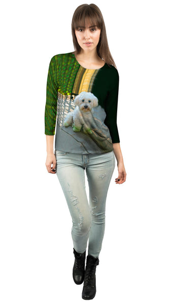 Green Feet Poodle&nbsp;Womens 3/4 Sleeve