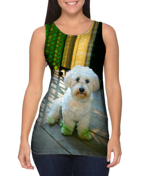 Green Feet Poodle&nbsp;Womens Tank Top