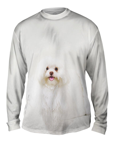 White Wash Maltese&nbsp;Mens Long Sleeve