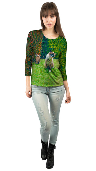 Clean Paw Cat&nbsp;Womens 3/4 Sleeve