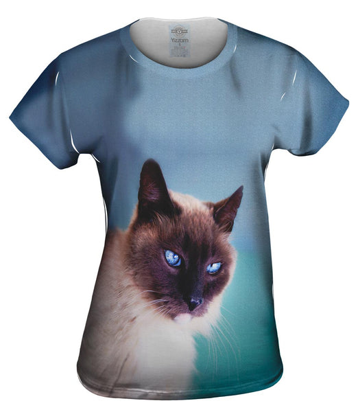 Watchful Eyes Siamese Cat Womens Top