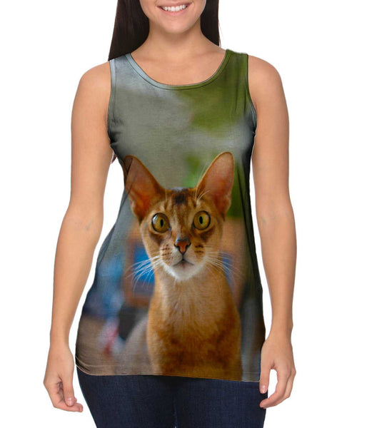 Big Eyed Brow Cat&nbsp;Womens Tank Top