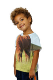 Kids Brown Horse Grazing