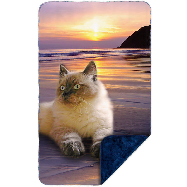 Beach Beauty Kitty Cat MicroMink(Whip Stitched) Navy