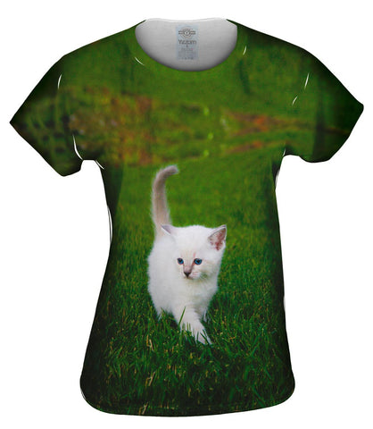 White Lawn Kitty Cat