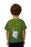 Kids White Lawn Kitty Cat