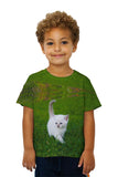 Kids White Lawn Kitty Cat