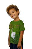 Kids White Lawn Kitty Cat