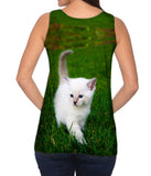 White Lawn Kitty Cat