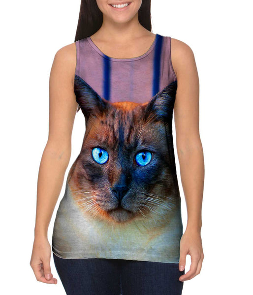 Sapphire Eyes Cat Womens Tank Top