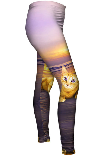 Smooth Sunset Kitty Cat&nbsp;Womens Leggings