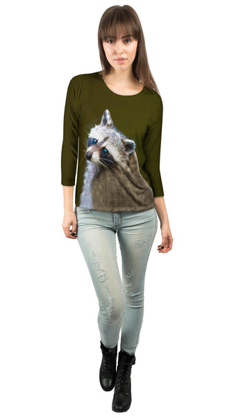 Blue Eyed Raccoon&nbsp;Womens 3/4 Sleeve