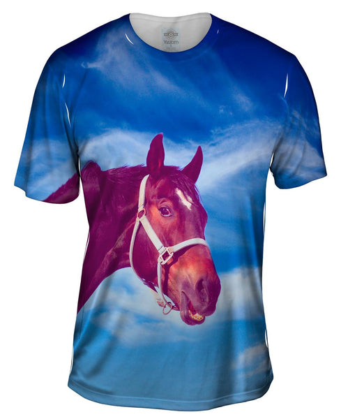 Lonesome Horse Cloudy Day Mens T-Shirt
