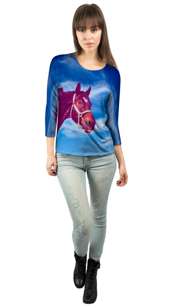 Lonesome Horse Cloudy Day&nbsp;Womens 3/4 Sleeve
