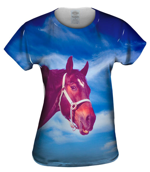 Lonesome Horse Cloudy Day Womens Top