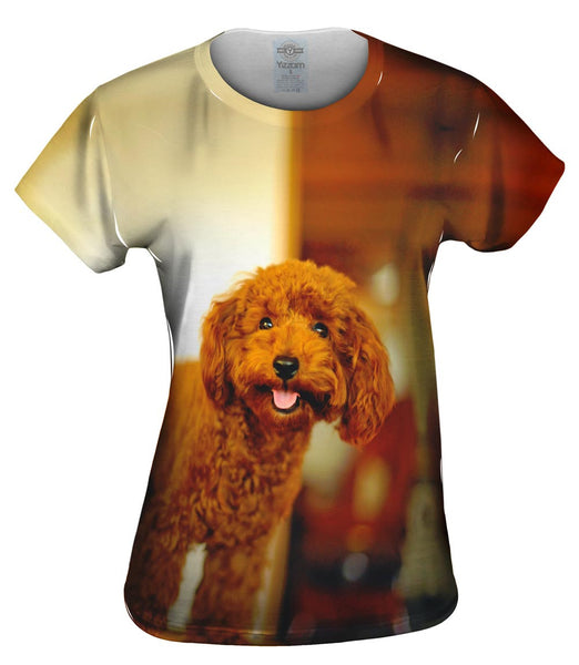 Brown Poodle Loves Life Womens Top