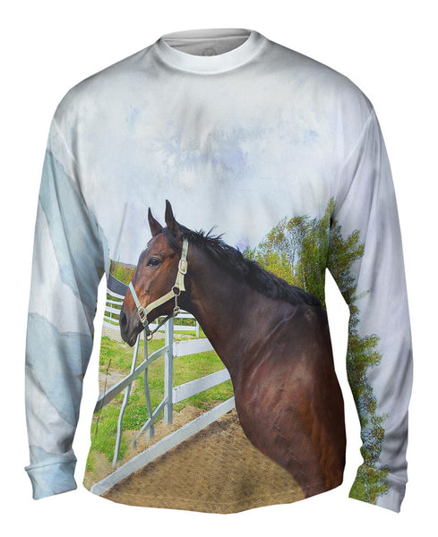 Thoughtful Stable Horse&nbsp;Mens Long Sleeve
