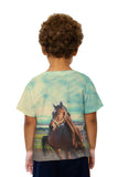 Kids Horse Out For A Run