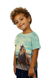 Kids Horse Out For A Run