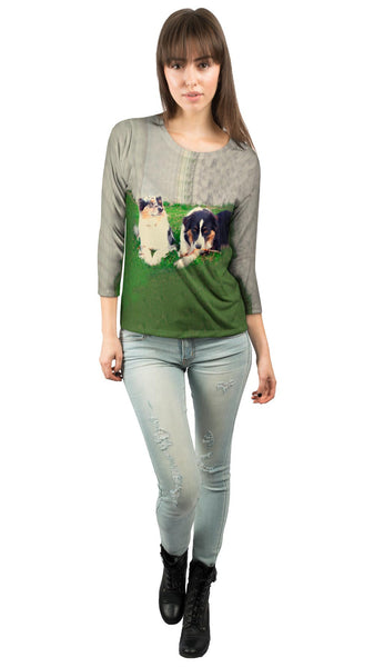 Two Doggy Friends&nbsp;Womens 3/4 Sleeve