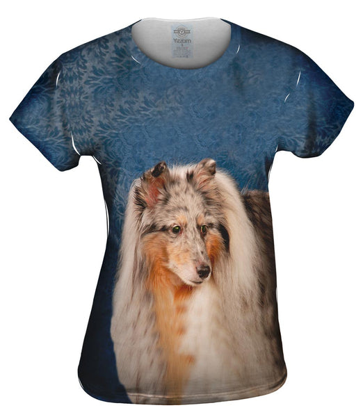 Blue Wallpaper Sheltie Womens Top