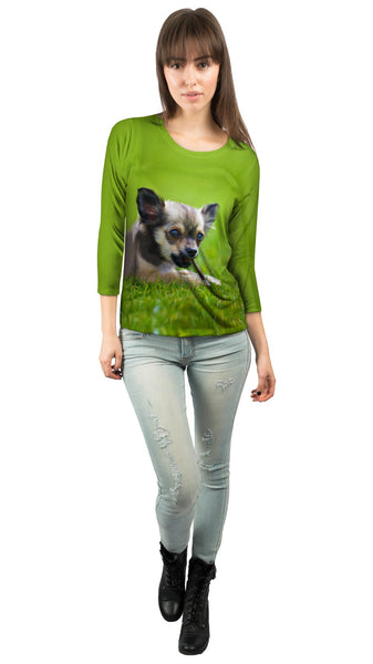 Chihuaha Loves To Chew&nbsp;Womens 3/4 Sleeve