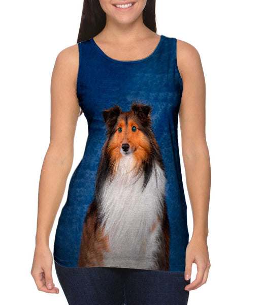Sheltie With Green Eyes&nbsp;Womens Tank Top