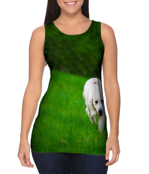 White Lab Strolling Womens Tank Top