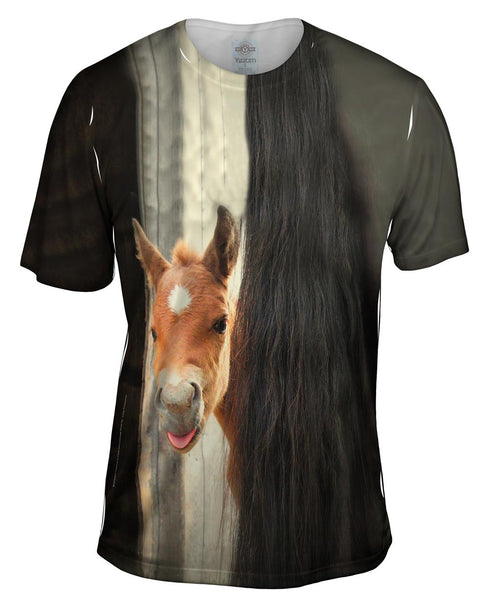 Peek A Boo Horse Mens T-Shirt