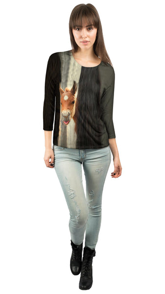 Peek A Boo Horse&nbsp;Womens 3/4 Sleeve
