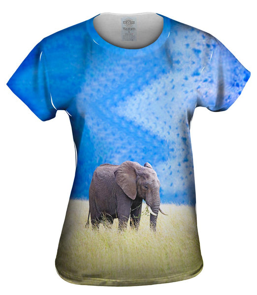 Elephant In Tall Grass Womens Top