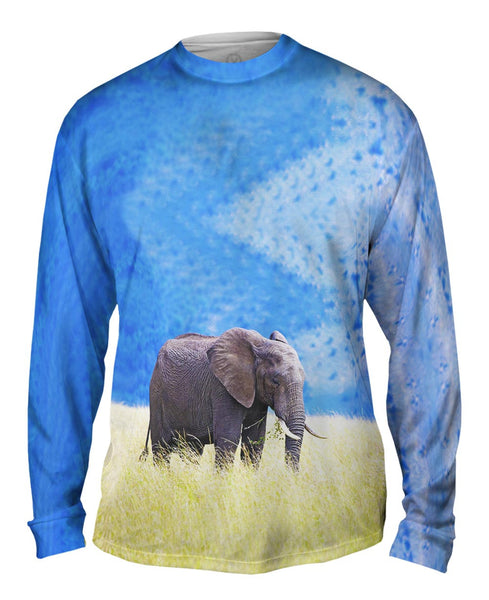 Elephant In Tall Grass&nbsp;Mens Long Sleeve