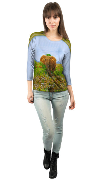 Safari Elephant&nbsp;Womens 3/4 Sleeve