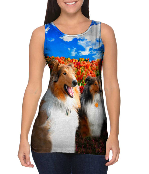Shelties Among Tulips&nbsp;Womens Tank Top