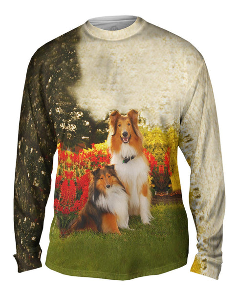Shelties In Garden&nbsp;Mens Long Sleeve
