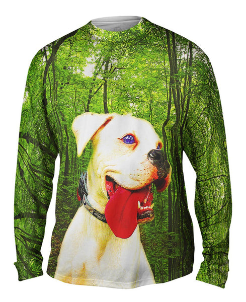 White Dog Red Tongue&nbsp;Mens Long Sleeve