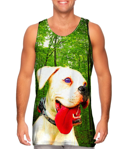 White Dog Red Tongue&nbsp;Mens Tank Top
