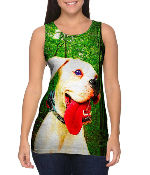 White Dog Red Tongue&nbsp;Womens Tank Top
