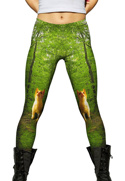 Orange Cat Forest&nbsp;Womens Leggings