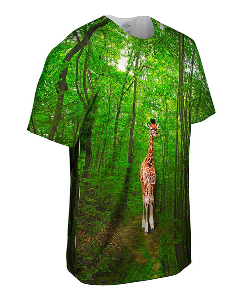 Giraffe Lost In The Forest Mens T-Shirt | Yizzam